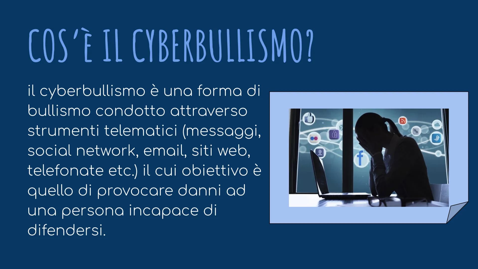 IL CYBERBULLISMO
Q
LOSER!
S COS'È IL CYBERBULLISMO?
il cyberbullismo è una forma di
bullismo condotto attraverso
strumenti telematici (messa