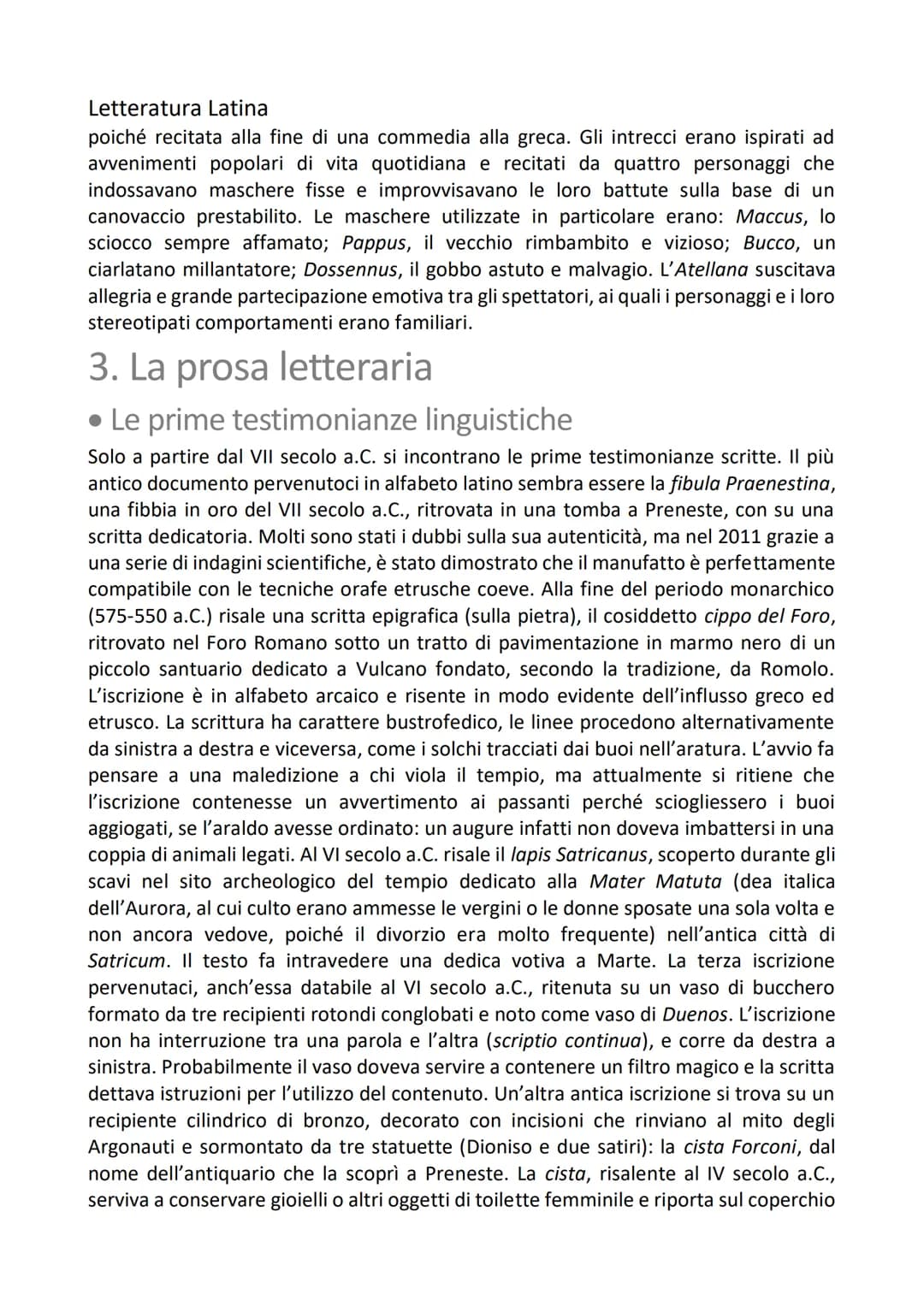 Le origini della letteratura latina riassunto e mappa concettuale - Letteratura latina autori e storia