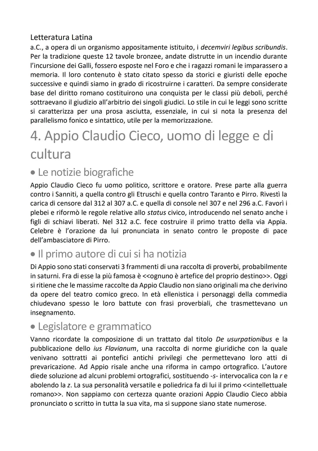 Le origini della letteratura latina riassunto e mappa concettuale - Letteratura latina autori e storia