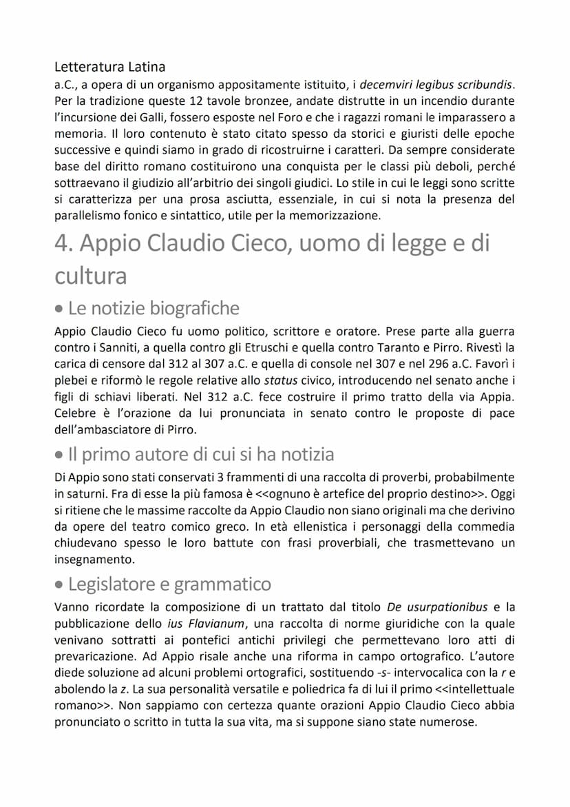 Letteratura Latina
Le origini della
letteratura latina
1. Le testimonianze preletterarie in poesia
• Forme espressive arcaiche
Nei secoli (I