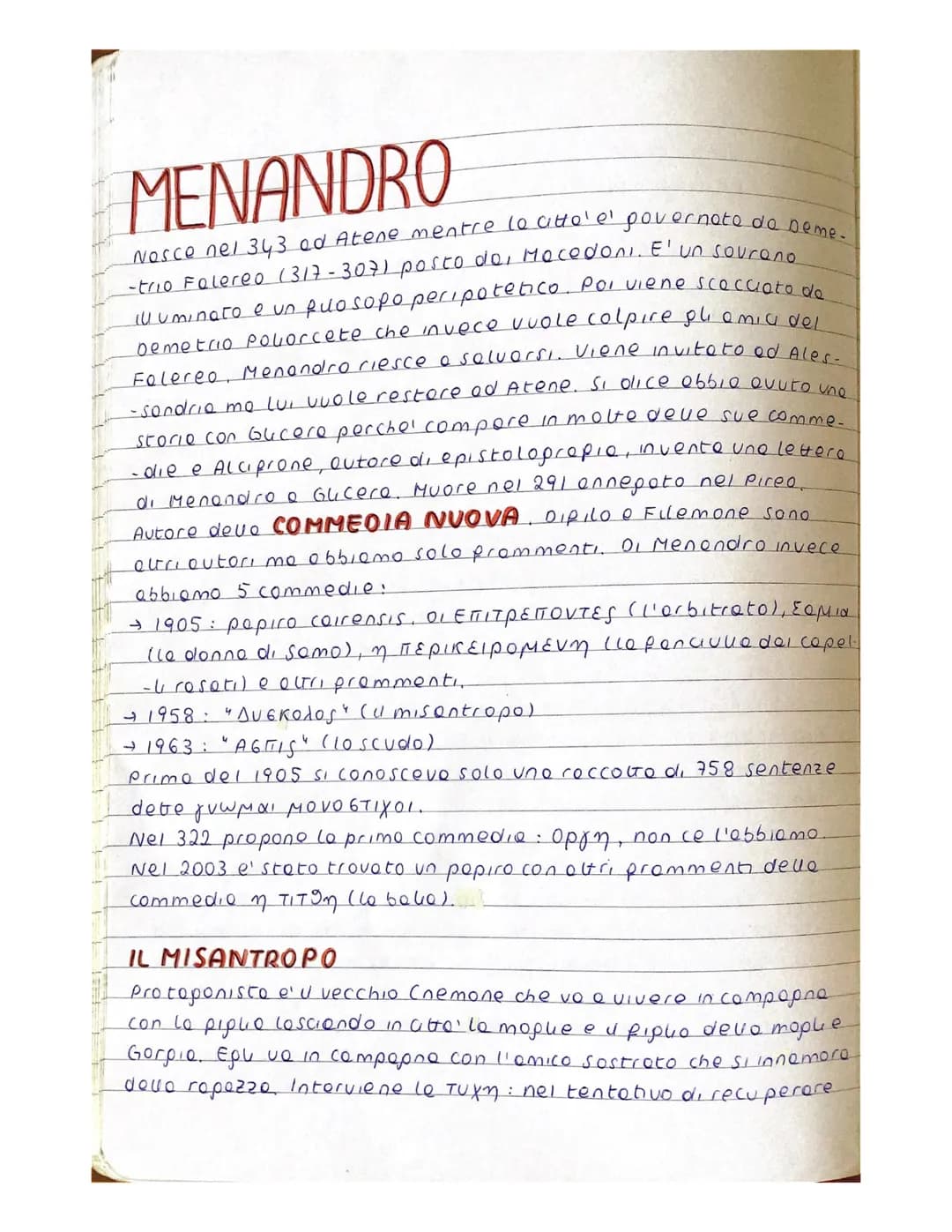 MENANDRO
Nosce nel 343 od Atene mentre la citto'e' povernoto do beme-
-trio Folereo (317-307) posto do, Macedoni. E' un sourono
illuminato e