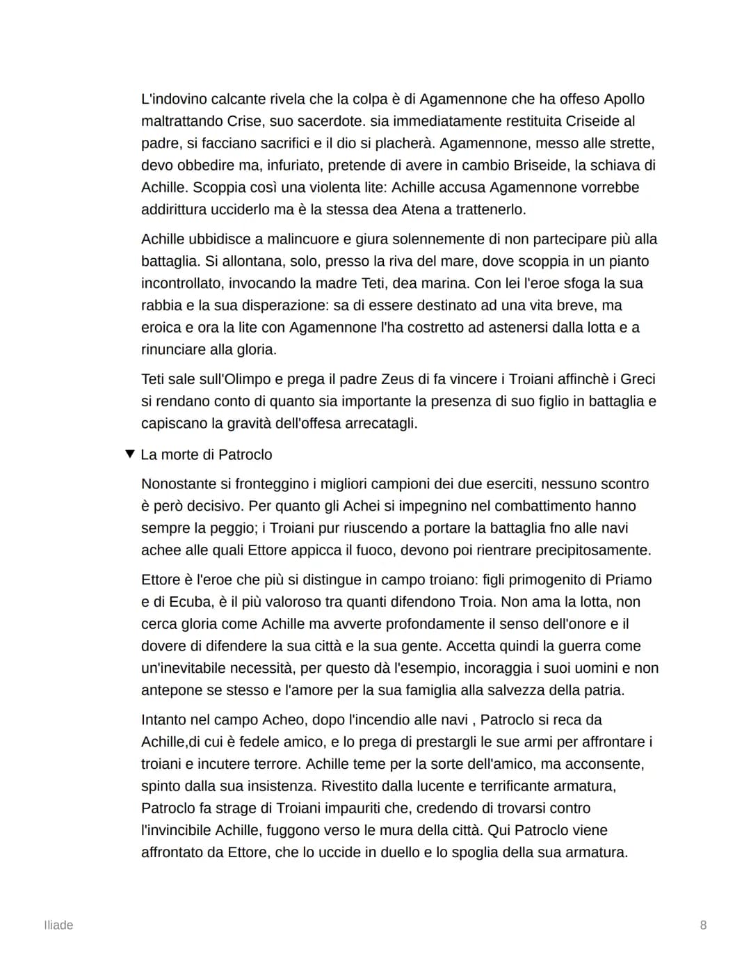 Iliade
*
Iliade
▼ Proemio
<<Cantami, o Diva, del pelide Achille
l'ira funesta che infiniti addusse
lutti agli Achei, molte anzi tempo all'Or