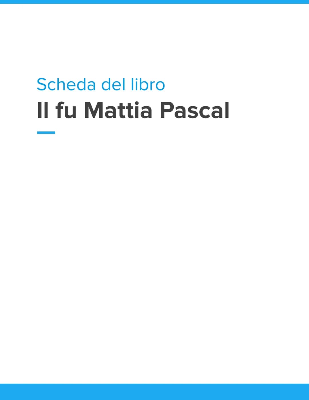 Scheda del libro
Il fu Mattia Pascal Introduzione
Titolo: Il fu Mattia Pascal
Autore: Luigi Pirandello
Casa editrice: Arnoldo Mondadori Edit