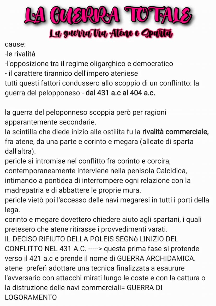 IL CONFLITTO TRA SPARTA E ATENE
Nonostante la perdita di numerosi combattenti durante il
conflitto con i persiani, l'impero orientale era pr