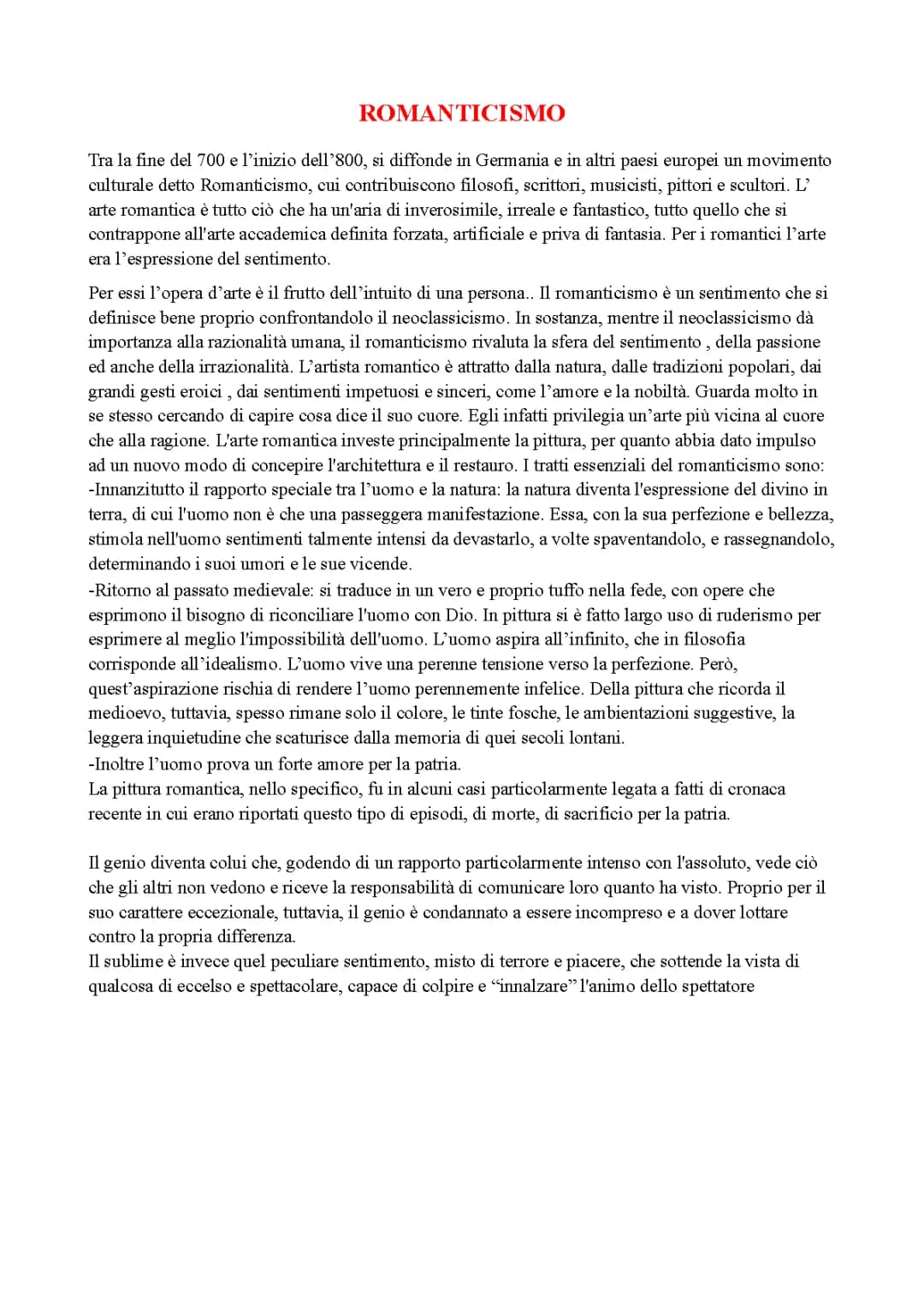 Scopri il Romanticismo: Caratteri, Pittura e Architettura per Ragazzi