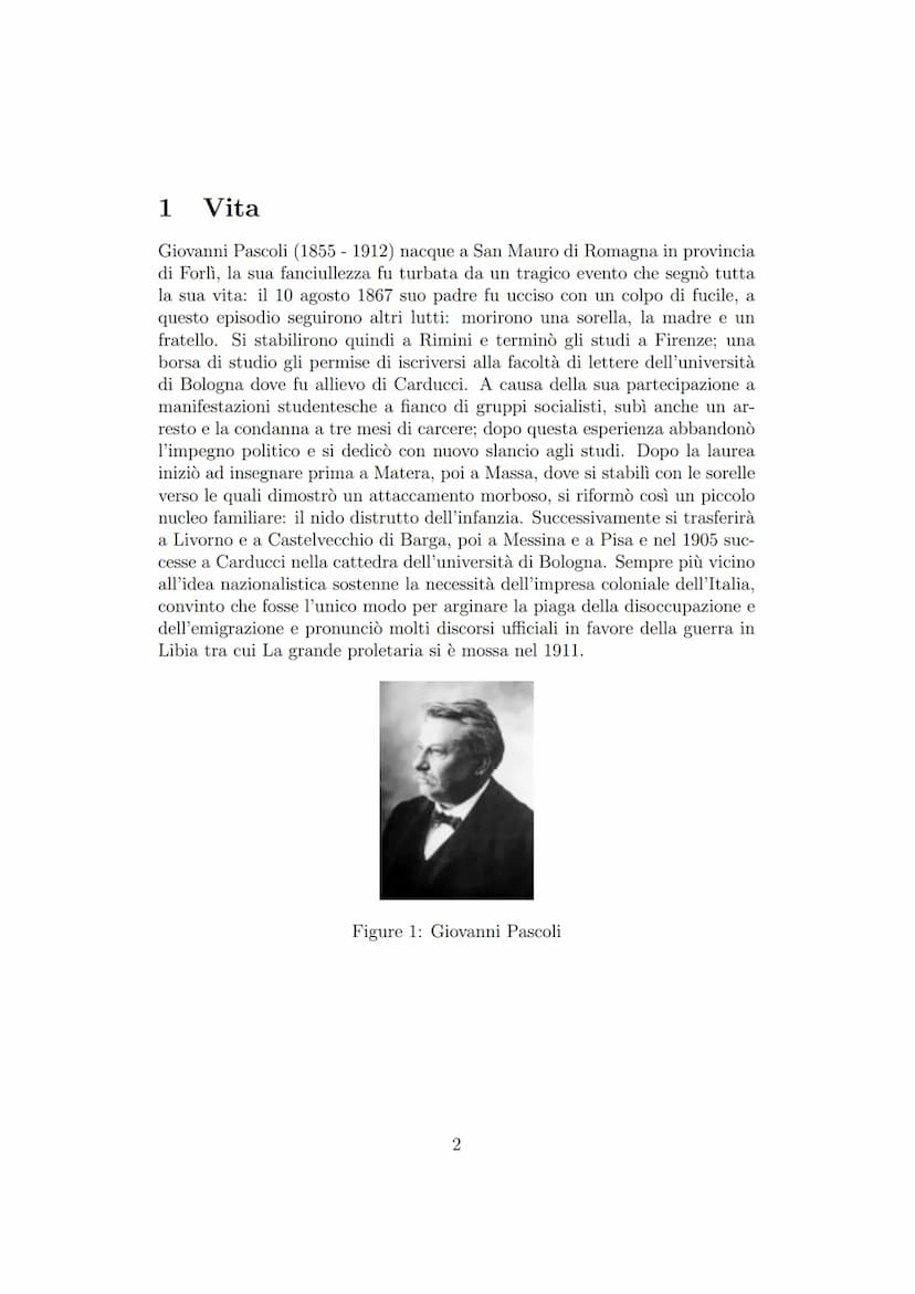 Indice
1 Vita
2 Opere
Giovanni Pascoli
2.1 Myricae
2.2 I poemetti
2.3 I canti di Castelvecchio
2.4 I poemi conviviali
2.5 Odi e inni
2.6 I c
