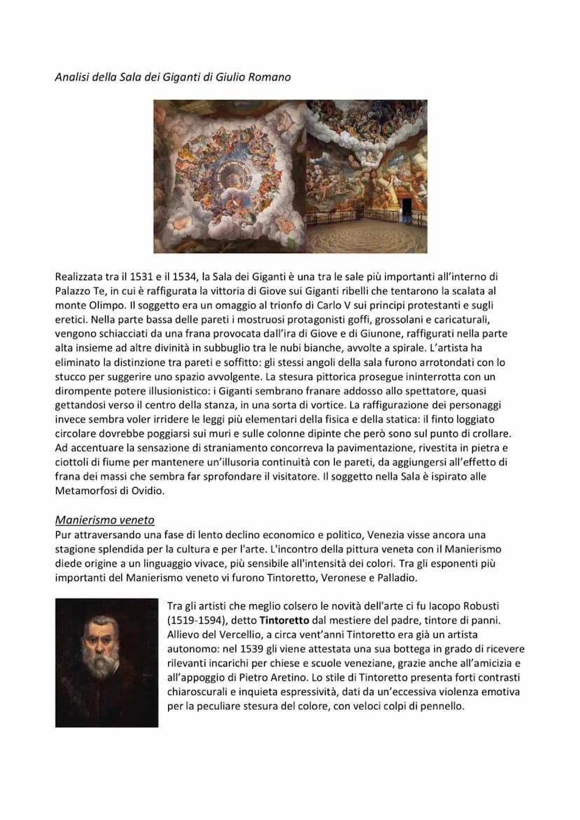 IL MANIERISMO
Il periodo artistico compreso tra il terzo decennio del Cinquecento e la fine del secolo viene
definito "età della Maniera" o 