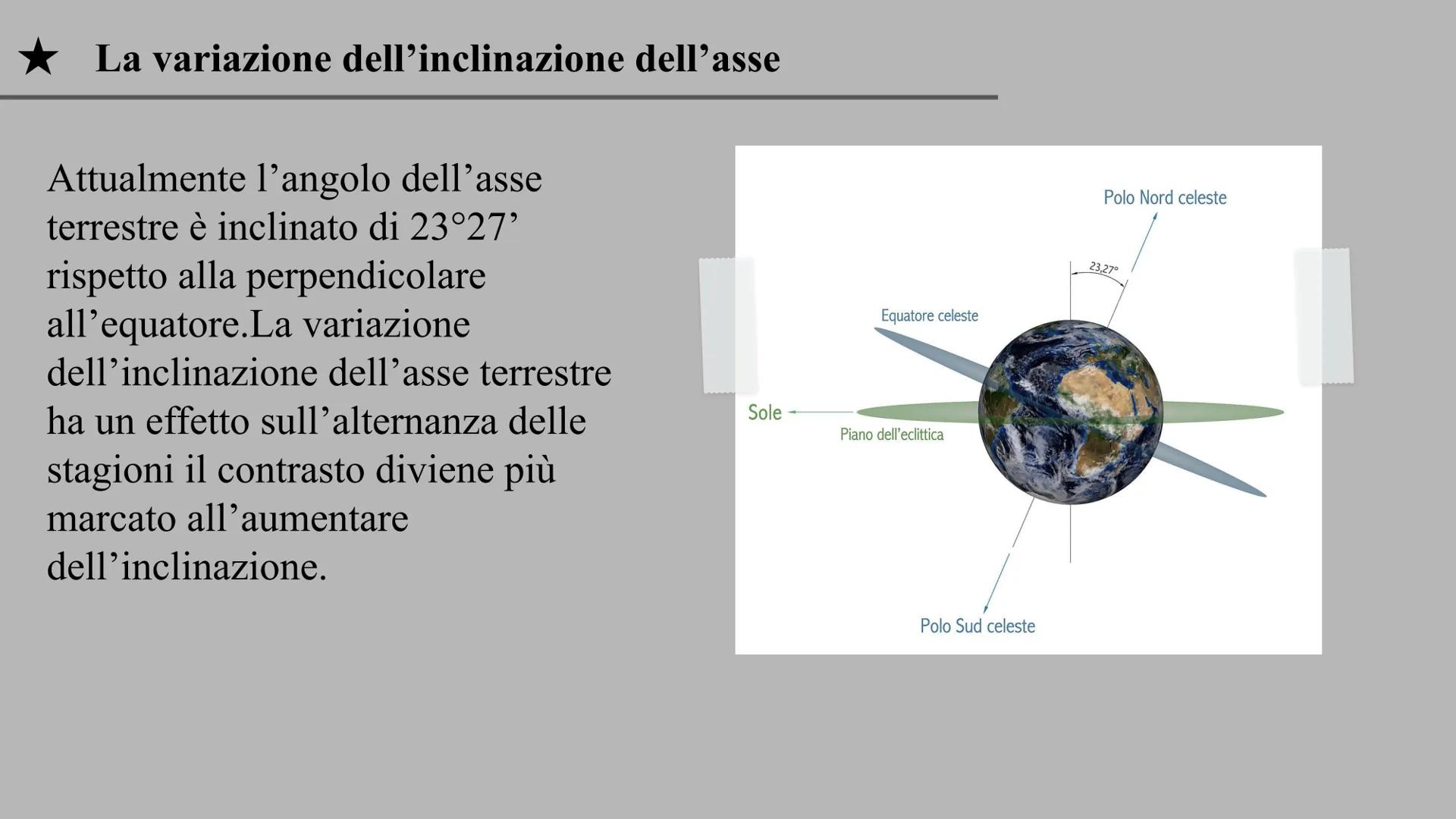 # I MOTI MILLENARI DELLA TERRA.

I moti millenari sono movimenti
che la terra compie in tempi
lunghi migliaia di anni. Questi
moti si eserci