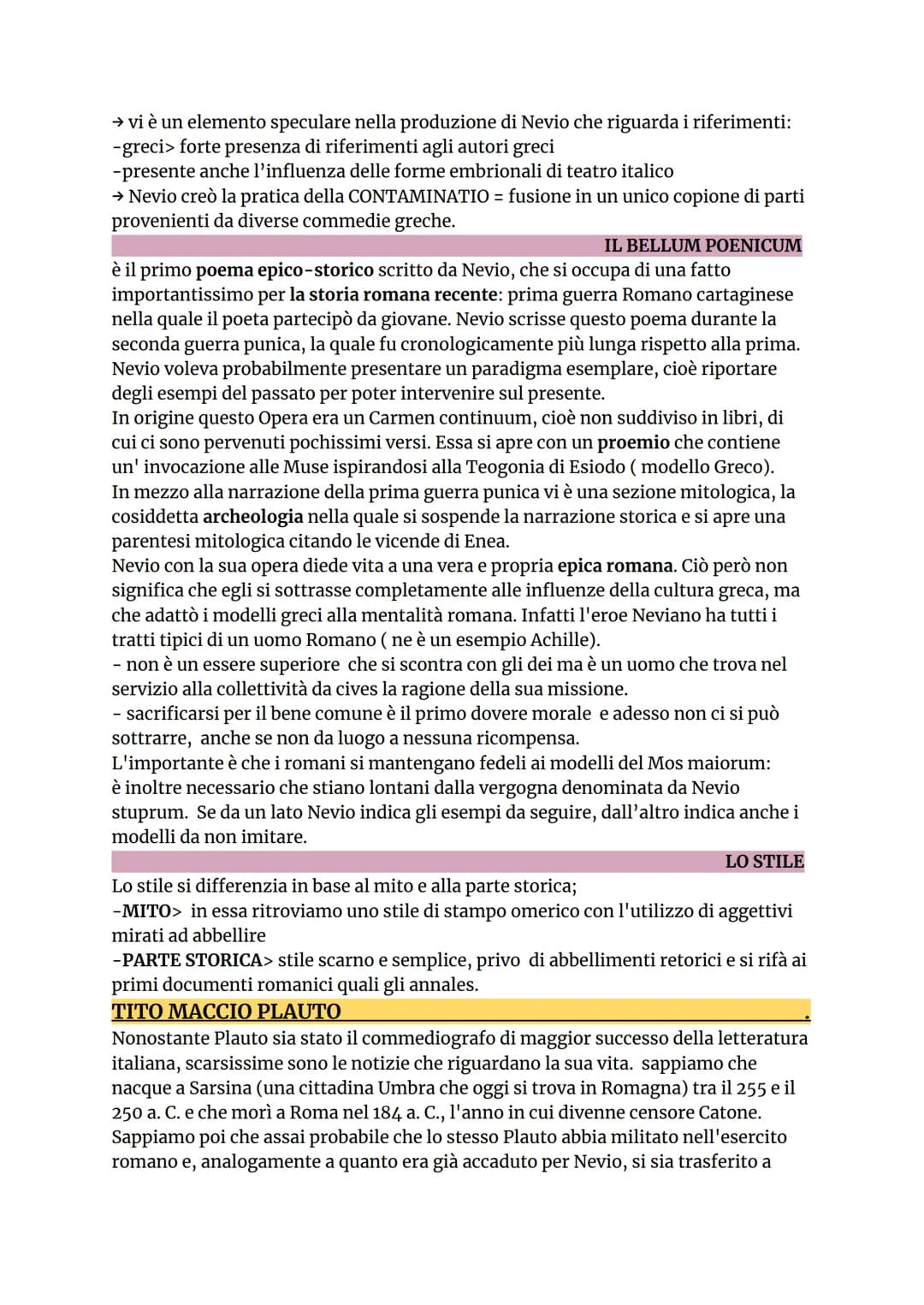 GNEO NEVIO
È il primo autore di origine latina (ciò indica che la letteratura romana sta
maturando). Nacque a Capua intorno al 270 a.C. ed è