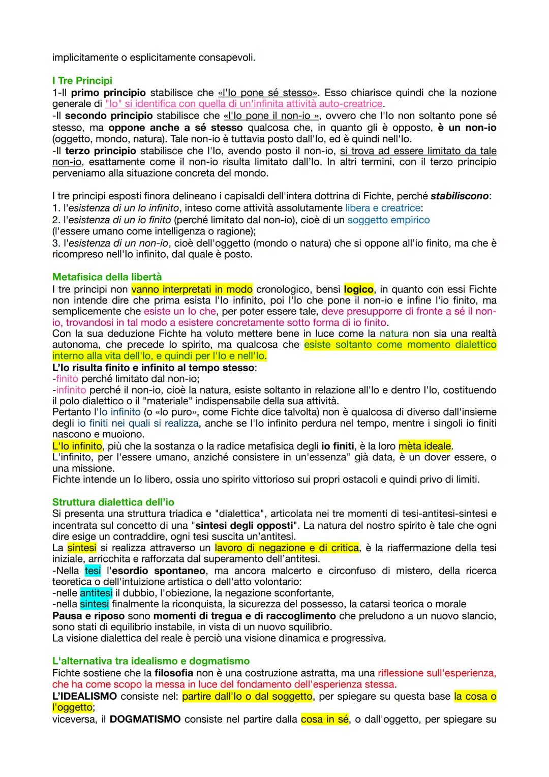 FICHTE
1. L'ORIGINE DELL'IDEALISMO NEL DIBATTITO SULLA "COSA IN SÉ"
L'idealismo pone le sue radici prendendo fortemente spunto dai quei filo