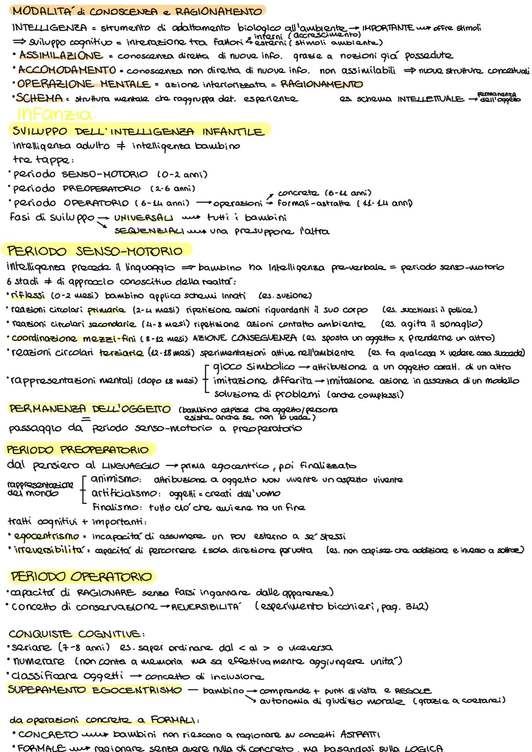 LO SVILUPPO COGNITIVO nell'ARCO della VITA
dal concepimento alla nascita
SVILUPPO = insieme di cambiamenti
dal CONCEPIMENTO all' ETÁ ADULTA
