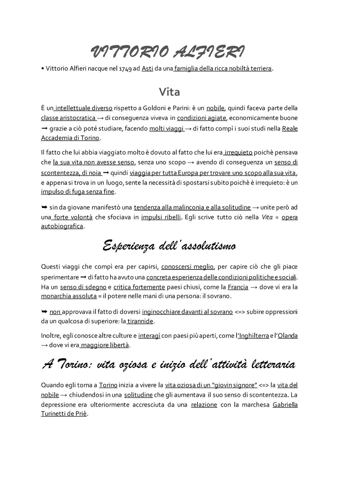# VITTORIO ALFIERI

• Vittorio Alfieri nacque nel 1749 ad Asti da una famiglia della ricca nobiltà terriera.

## Vita

È un intellettuale di