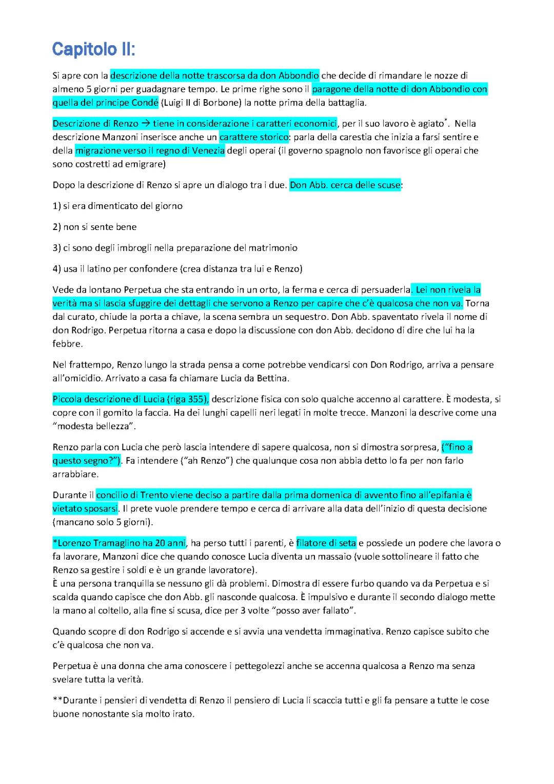 Promessi sposi: capitolo II
