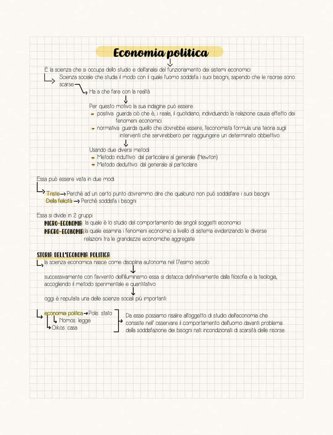 Economia politica
È la scienza che si occupa dello studio e dell'analisi del funzionamento dei sistemi economici
Scienza sociale che studia 