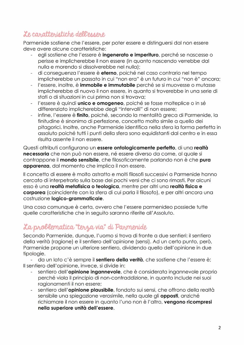 L'indagine sull'essere
1. La filosofia eleatica
L'eleatismo prende il suo nome da una città situata nell'attuale regione della
Campania, a s