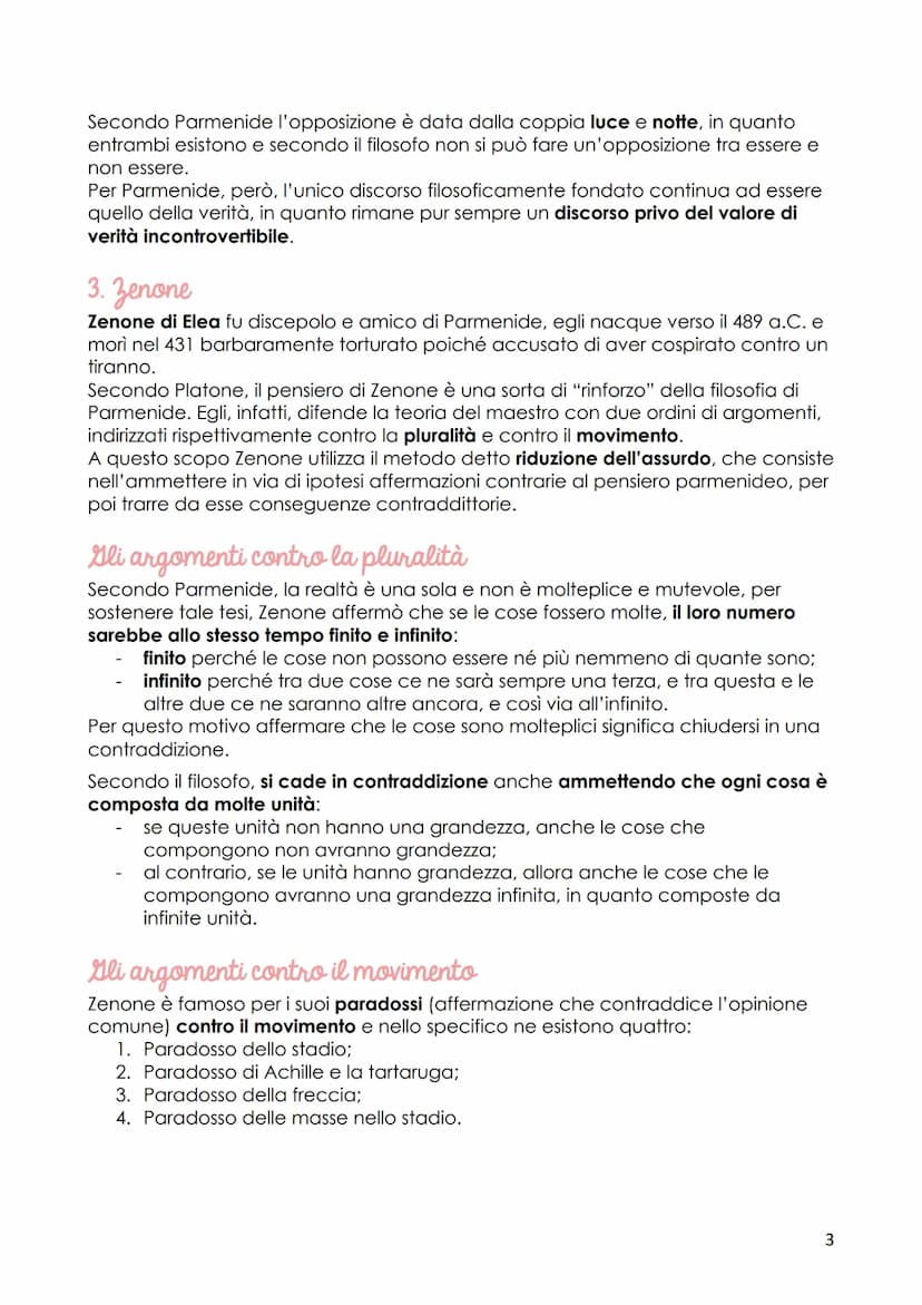L'indagine sull'essere
1. La filosofia eleatica
L'eleatismo prende il suo nome da una città situata nell'attuale regione della
Campania, a s