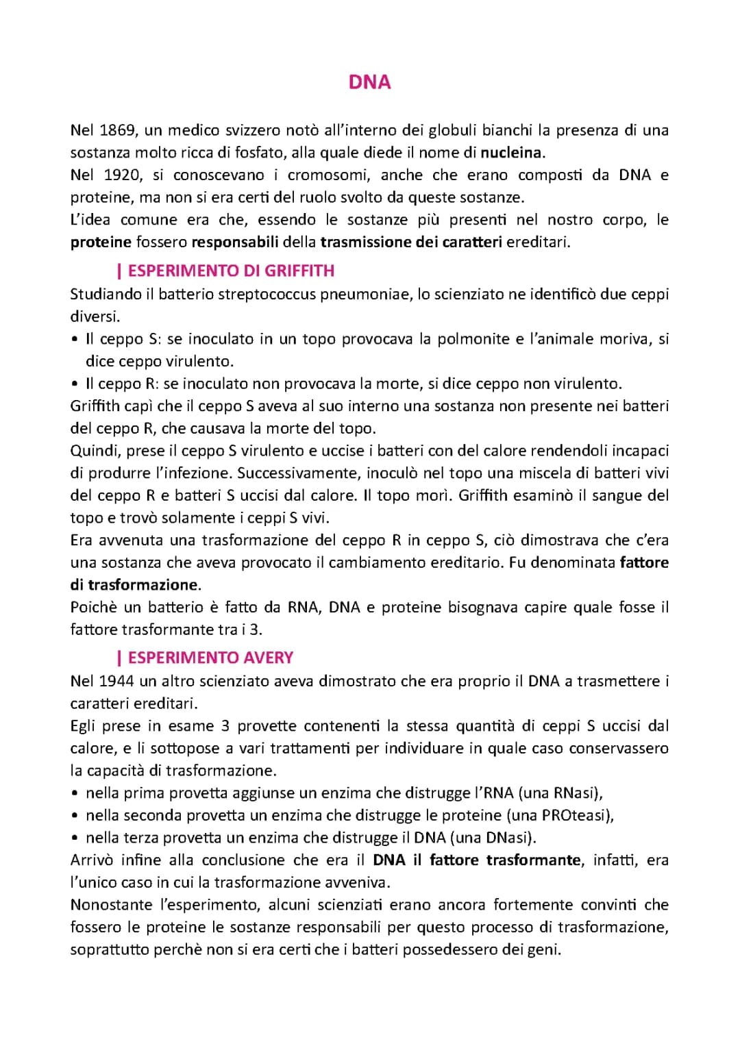 Scopri gli Esperimenti di Avery, Griffith e Hershey: Trasformazione Batterica e DNA in Parole Semplici