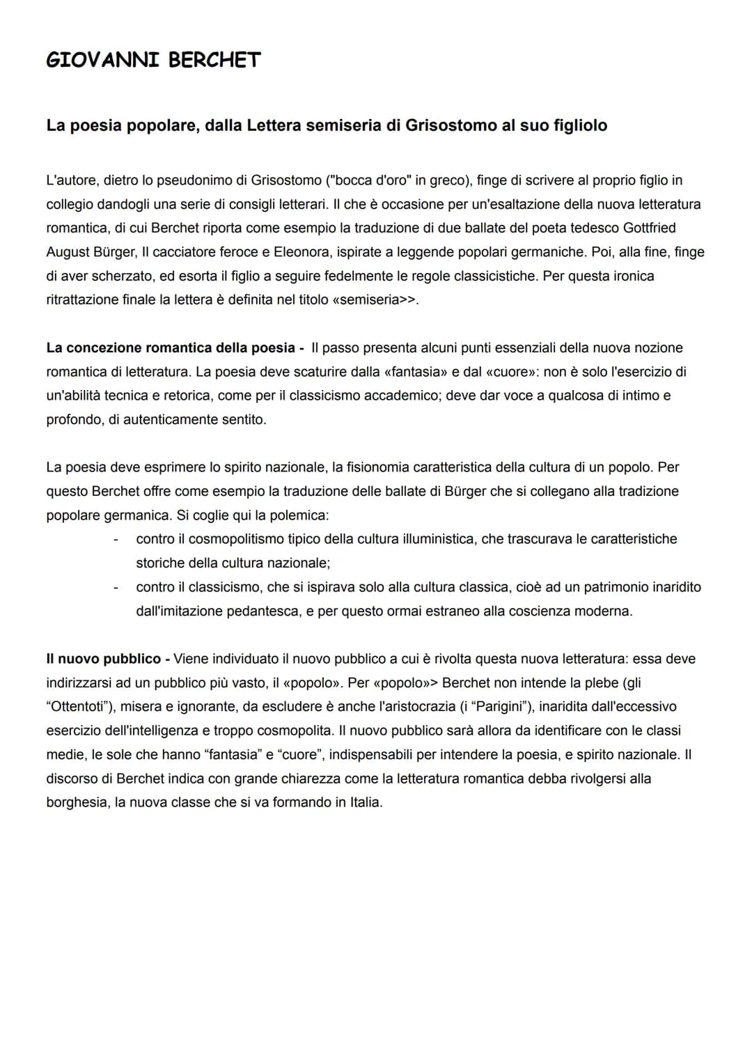 IL ROMANTICISMO EUROPEO: IL RIFIUTO DELLA RAGIONE E
L'IRRAZIONALE
Il Romanticismo è un movimento culturale che comprende tutte le braccia de