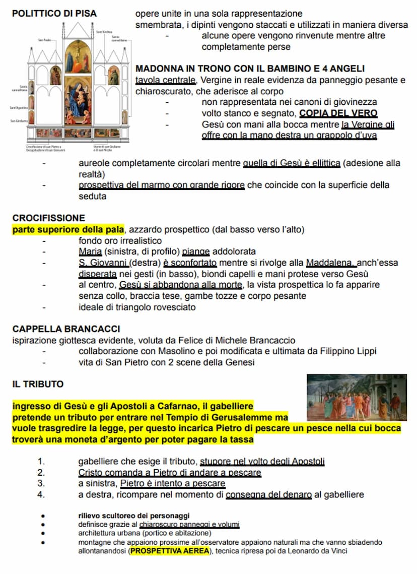 MASACCIO
Tommaso di Giovanni Cassai
nasce nel 1401 a Castel San Giovanni e muore nel 1428 a Roma
si trasferisce a Firenze insieme alla madre