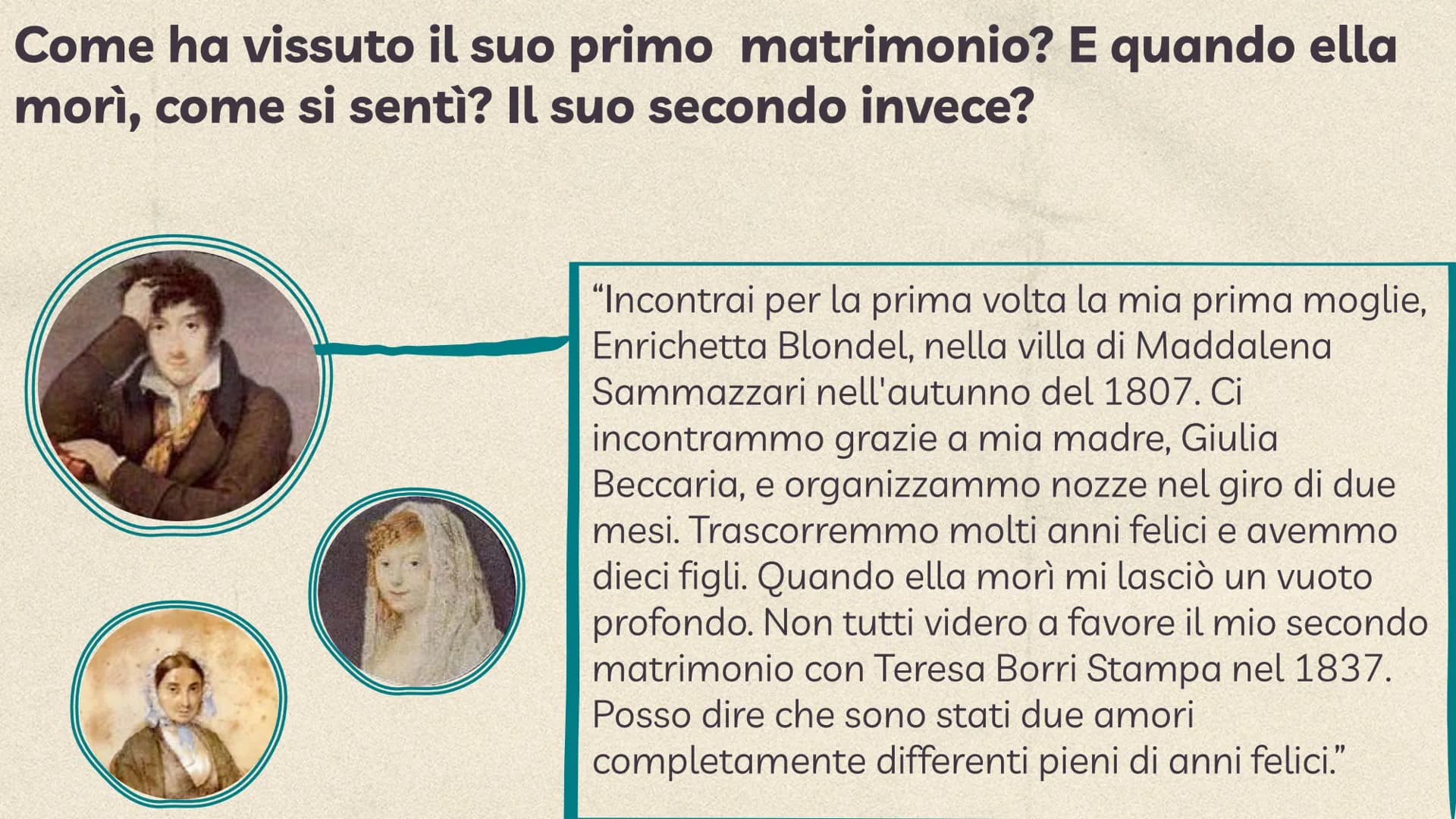 
<p>Salve sig. Manzoni, siamo molto lieti di conoscerla. Dopo aver studiato le vostre opere vorremmo porle alcune domande. E' possibile?</p>