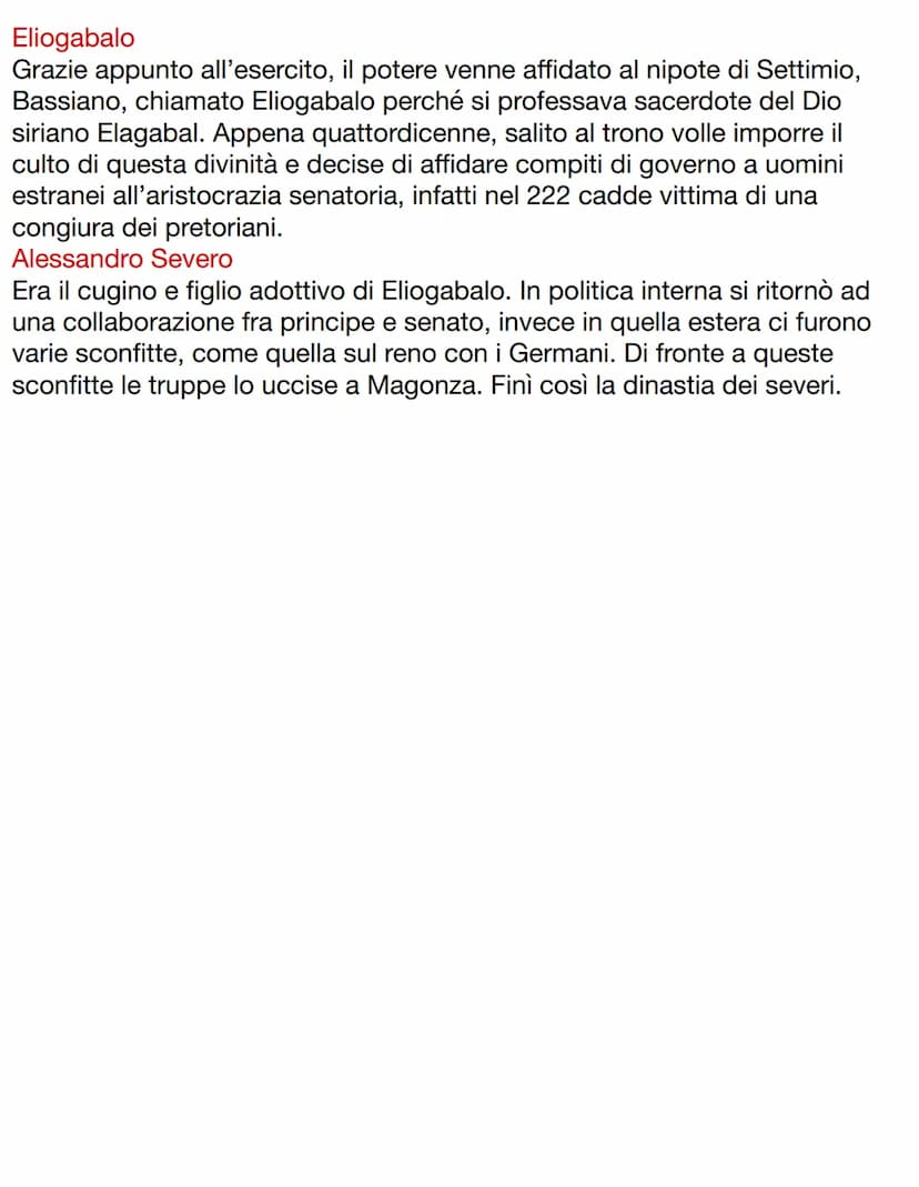 DOPO LA MORTE DI AUGUSTO
Augusto morì nel 14 d.c. e non indicò nessun successore, infatti dal suo
matrimonio ebbe solo una figlia e adottò m