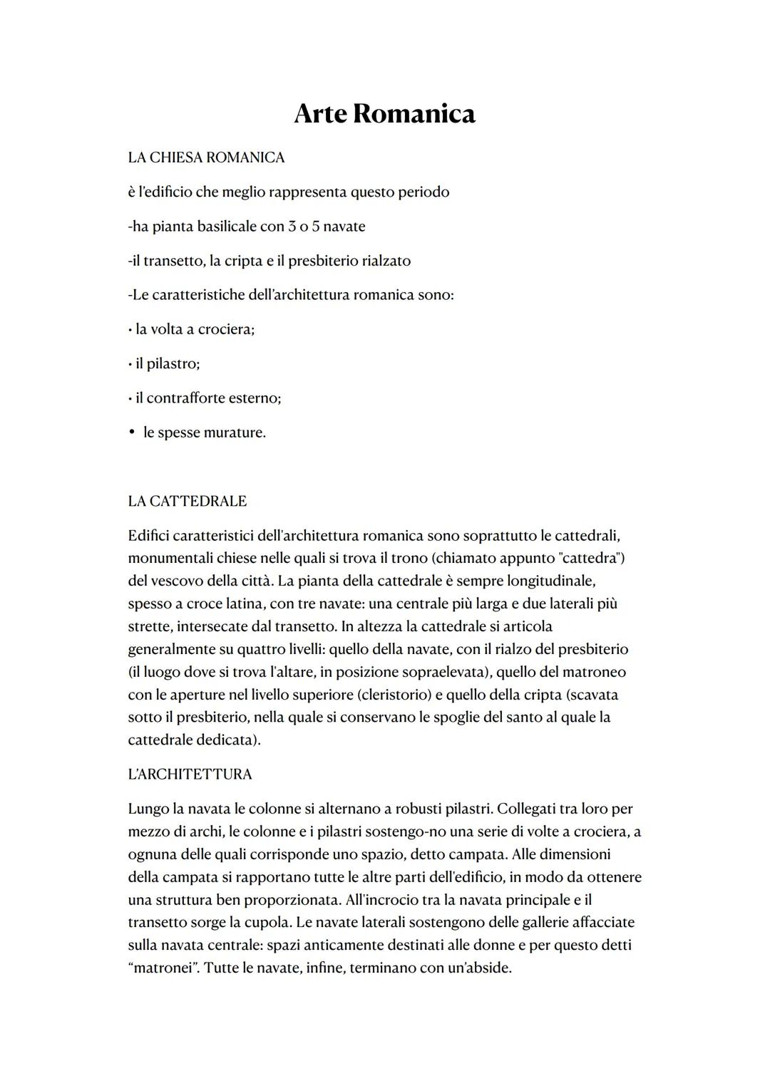 LA CHIESA ROMANICA
è l'edificio che meglio rappresenta questo periodo
-ha pianta basilicale con 3 o 5 navate
-il transetto, la cripta e il p