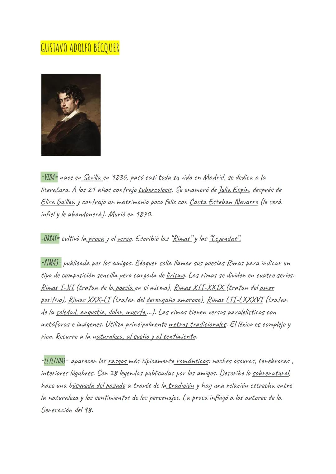 GUSTAVO ADOLFO BÉCQUER

-VIDA nace en Sevilla en 1836, pasó casi toda su vida en Madrid, se dedica a la
literatura. A los 21 años contrajo t