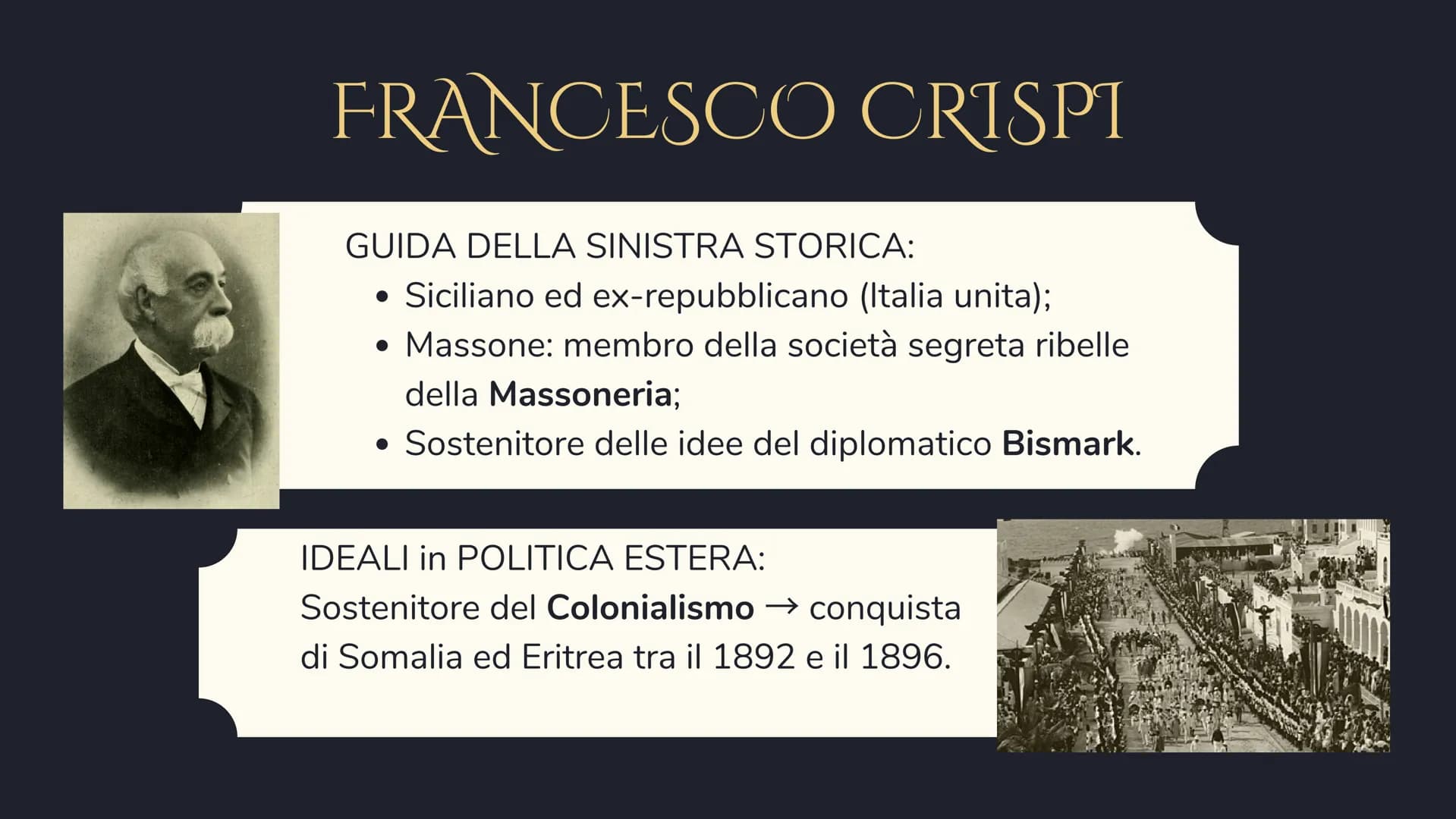 DESTRA E
SINISTRA
STORICA
I GOVERNI DOPO L'UNITÀ
2 LA DESTRA
• Nasce con l'Unità d'Italia del 1861.
Sotto il governo di destra si libera Rom