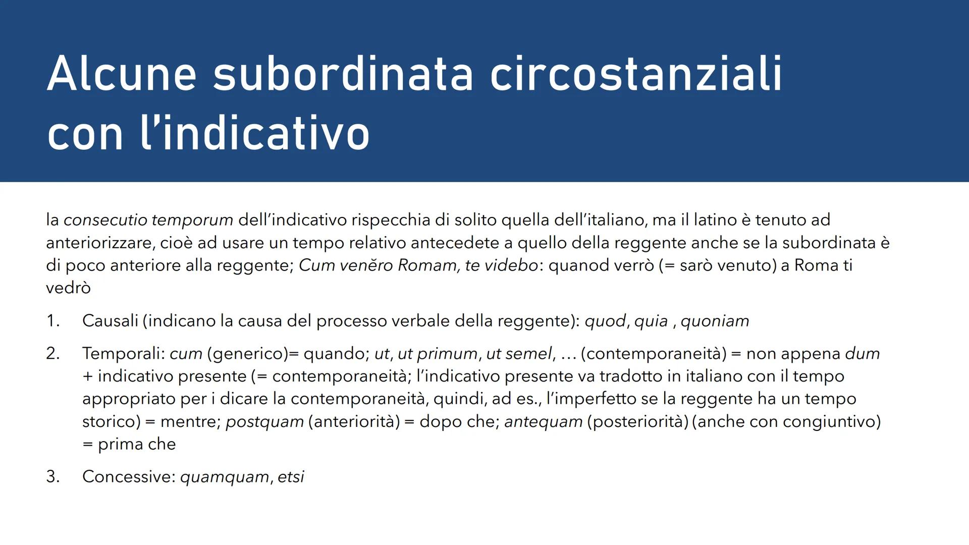  Le subordinate
1. Completive: quelle che servono a completare la reggente con un elemento essenziale:
oggettive (= complemento oggetto), so