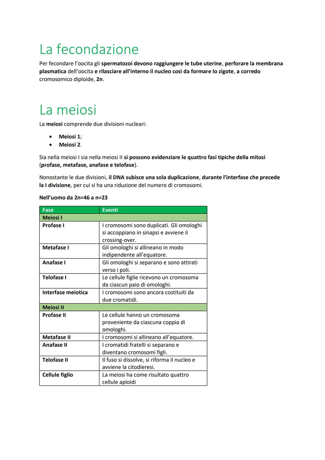 Ciclo cellulare
Insieme di eventi compresi tra la nascita di una cellula eucariote e la sua divisione in
cellule figlie
Interfase:
1. Fase G