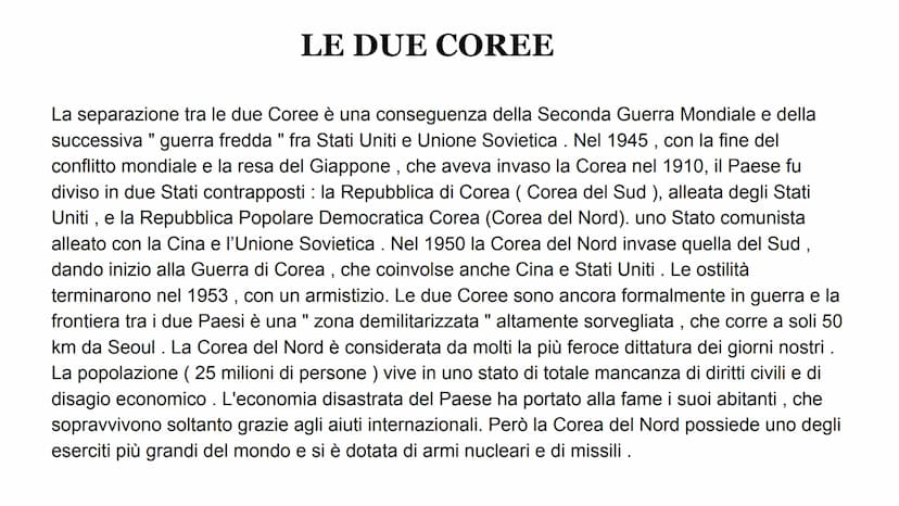 COREA DEL NORD COREA DEL NORD
La Corea del Nord ufficialmente conosciuta
come Repubblica Popolare Democratica di
Corea è uno Stato dell'Asia