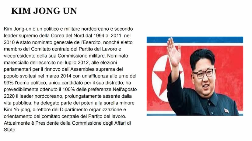 COREA DEL NORD COREA DEL NORD
La Corea del Nord ufficialmente conosciuta
come Repubblica Popolare Democratica di
Corea è uno Stato dell'Asia