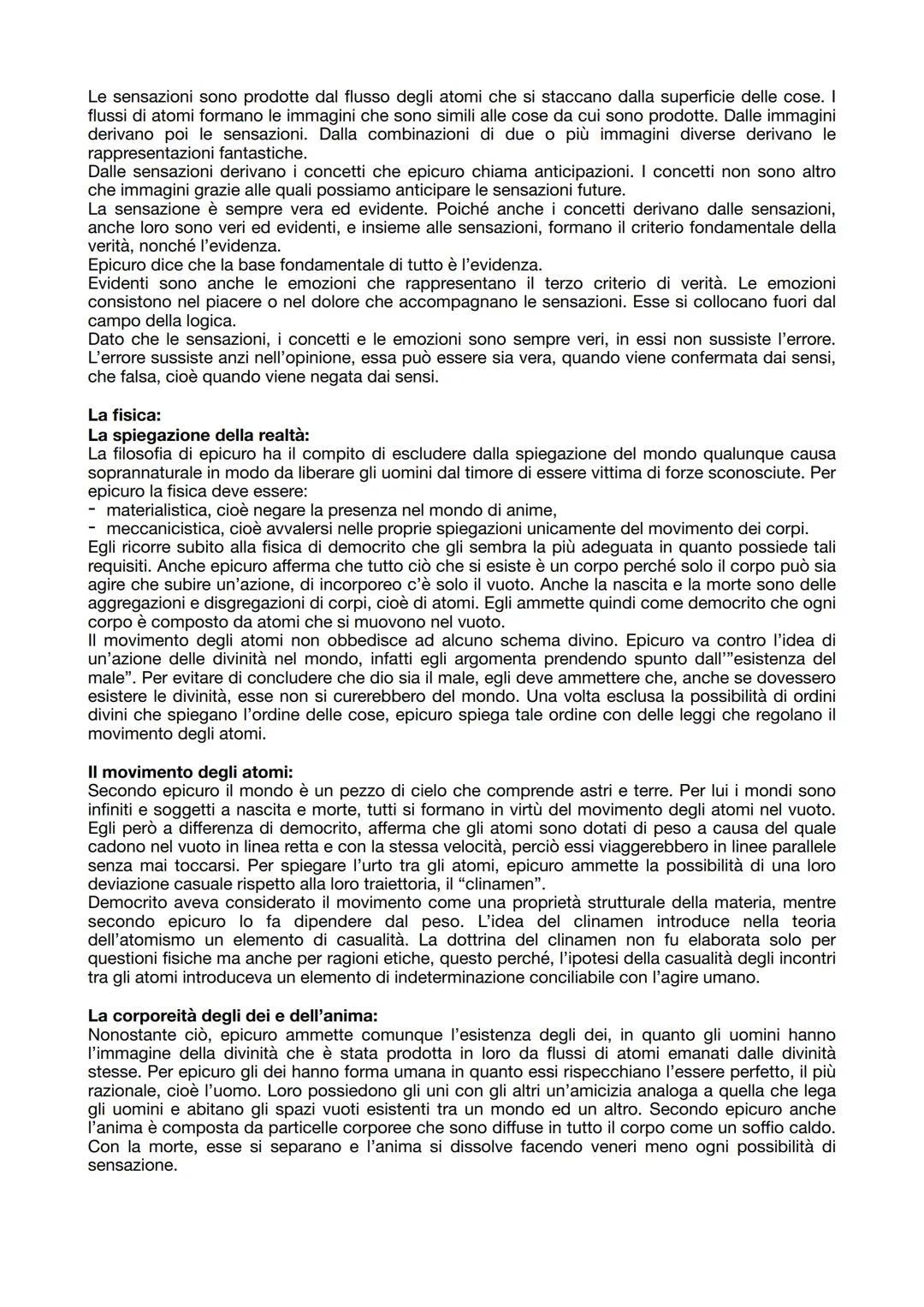 # Epicuro

La vita:
Epicuro nacque nel 341 c.C. a samo, dove ascoltò le lezioni del platonico panfilo e del democrito
neusifone. Inizialment