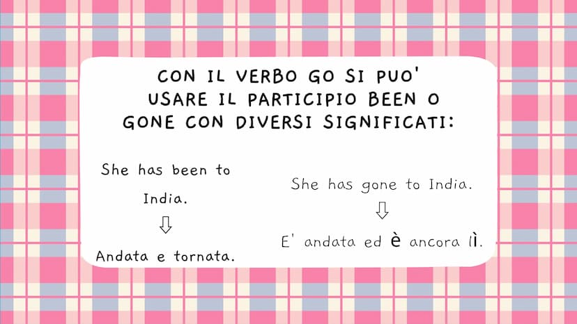 PRESENT
PERFECT |
IL PRESENT PERFECT SI USA PER
DESCRIVERE AVVENIMENTI O
SITUAZIONI CHE SI SONO SVOLTE
NEL PASSATO, MA CHE HANNO
ANCORA QUAL