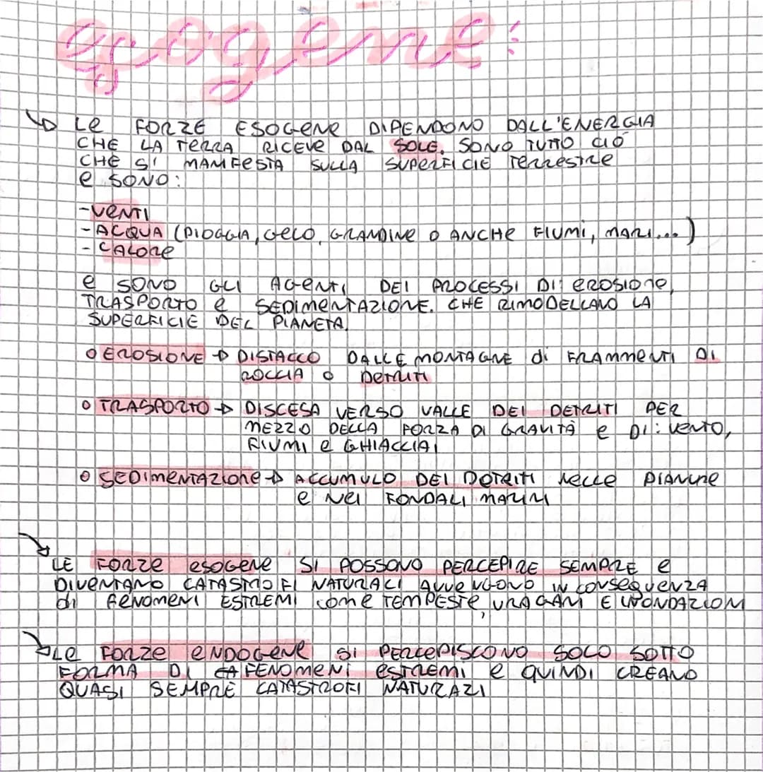 
<p>La litosfera è partecipe di forze endogene e esogene che trasformano la sua forma. Le forze endogene, interne al pianeta, sono important
