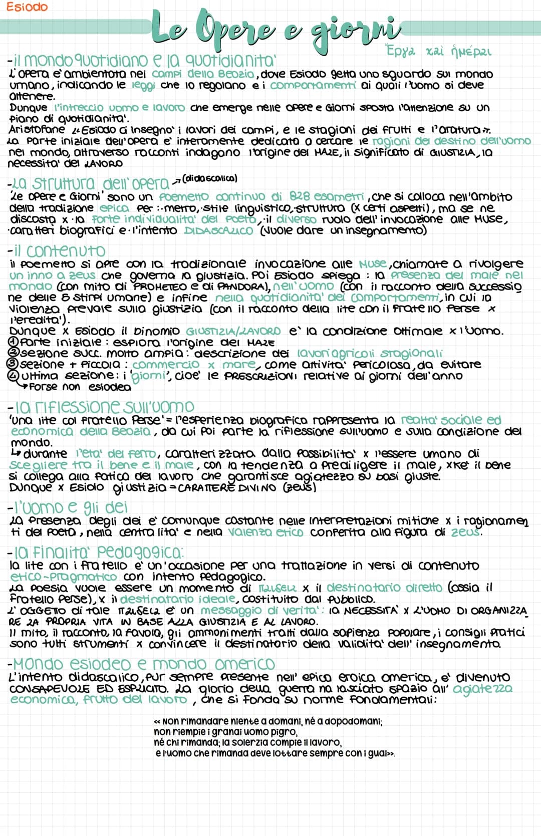 Esiodo
Origini:
TUHO cio' che si sa sulla vita di Esiodo deriva dalle notizie autobiografiche che egli Stesso inserisce
nei Suoi 2 poemi giu