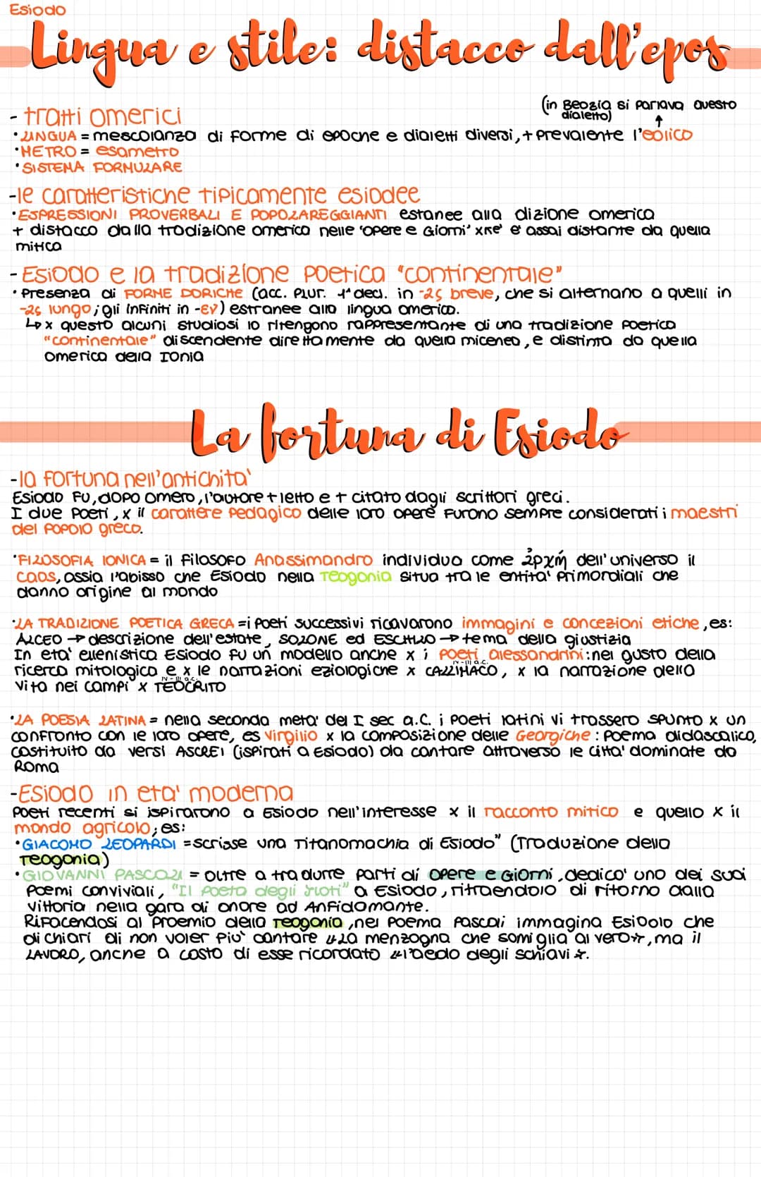 Esiodo
Origini:
TUHO cio' che si sa sulla vita di Esiodo deriva dalle notizie autobiografiche che egli Stesso inserisce
nei Suoi 2 poemi giu