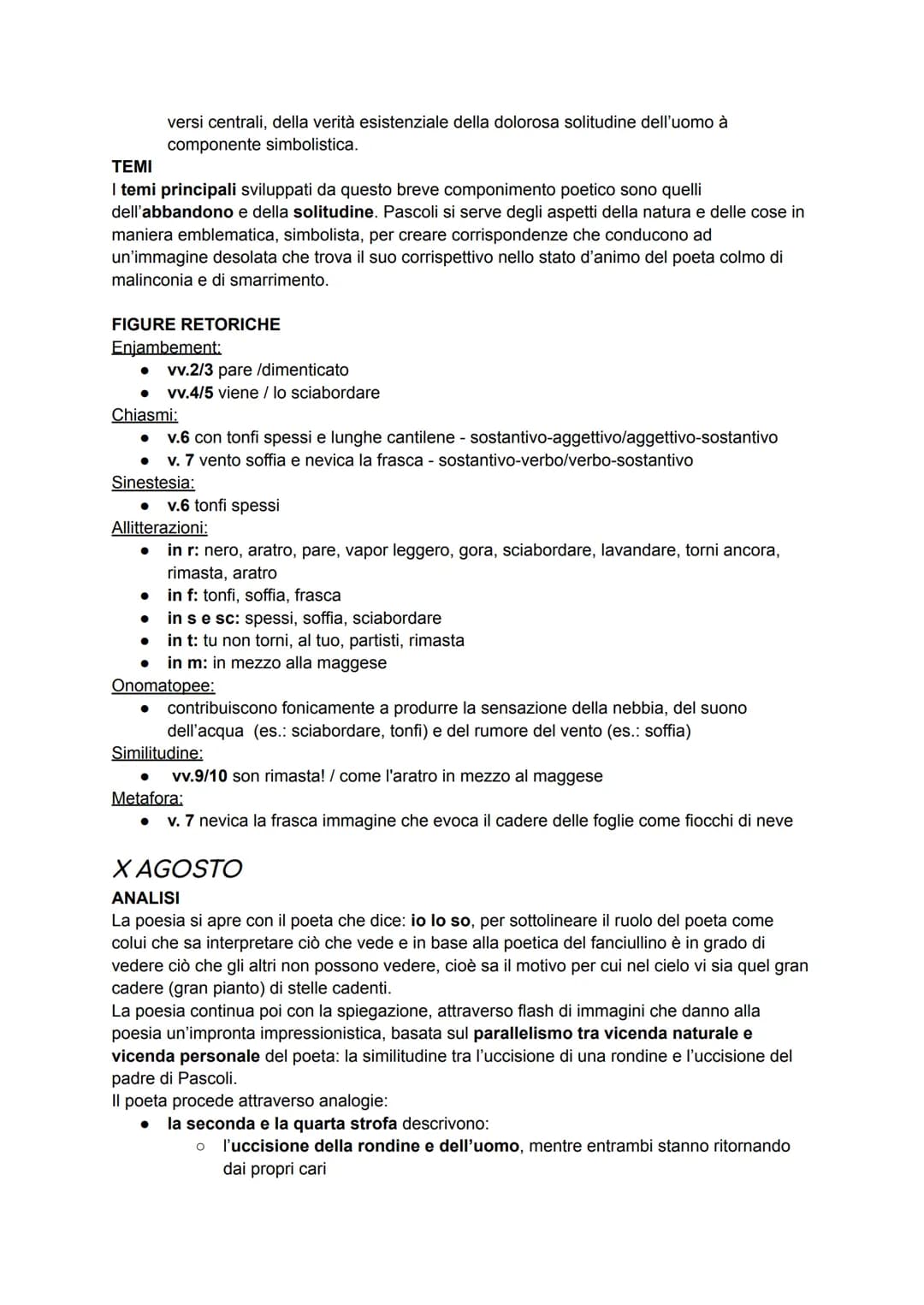 ARGOMENTI INTERROGAZIONE
● Simbolismo
● Estetismo
●
Pascoli
• Myricae
● Lavandare
Decadentismo
● Novembre
• Temporale
●
Il lampo
Il tuono
X 