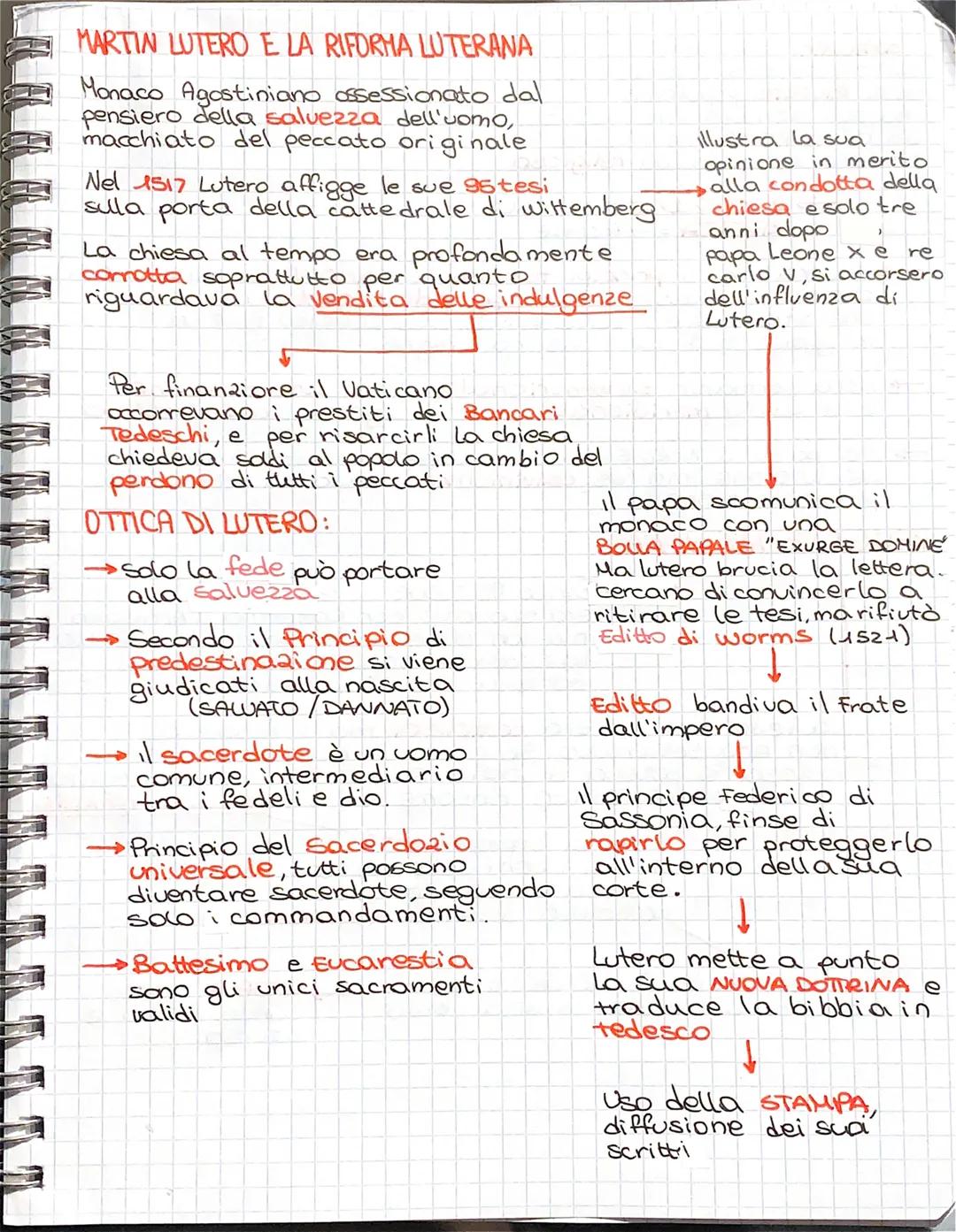MARTIN LUTERO E LA RIFORMA LUTERANA
Monaco Agostiniano ossessionato dal
pensiero della salvezza dell'uomo,
macchiato del peccato originale
N