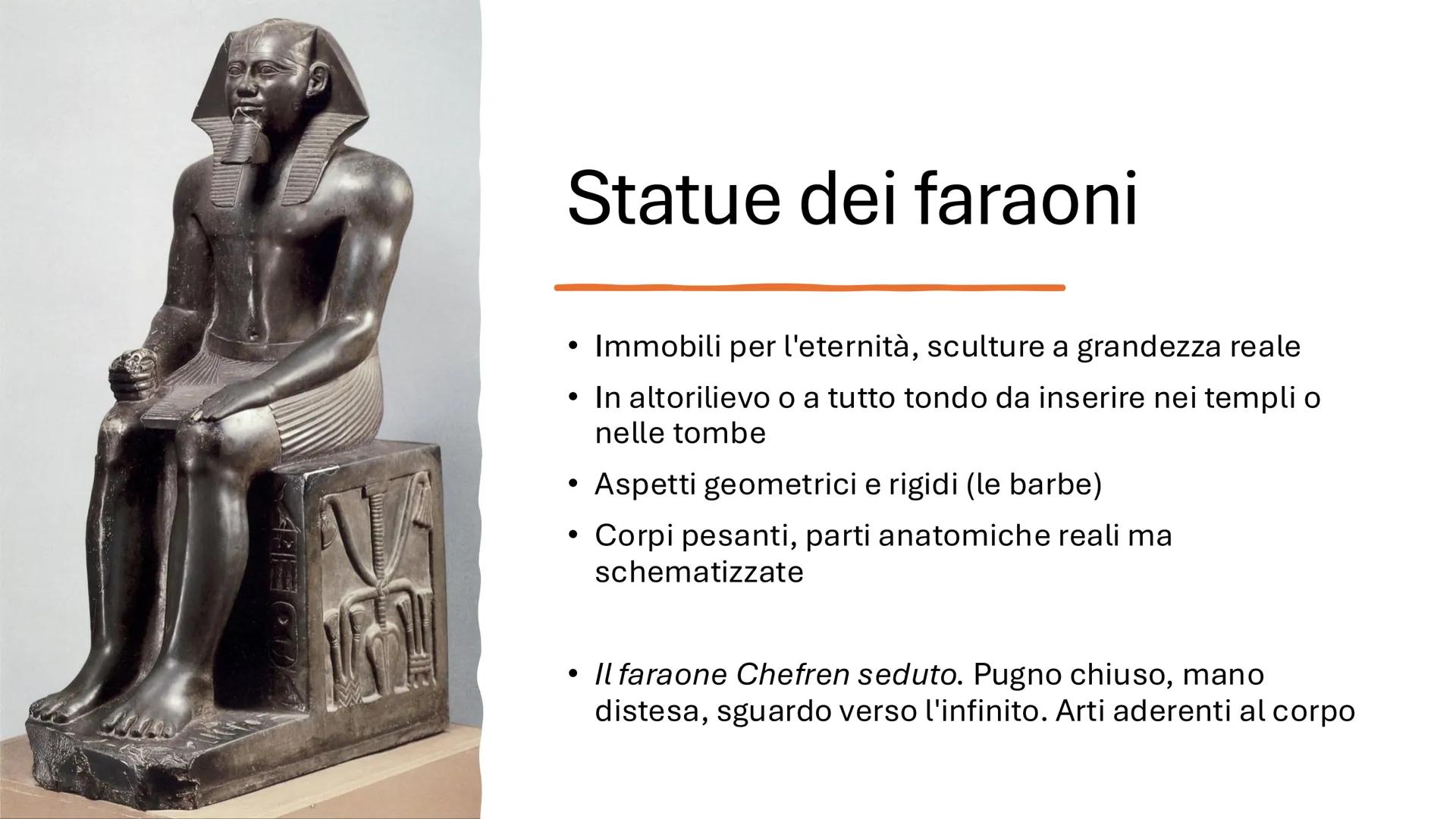 # Arte egizia

Tra l'eterno e l'assoluto # Il fiume nel deserto

- Caso unico nella Storia. Arte immutata per millenni
(3000 a.C. fino alla 