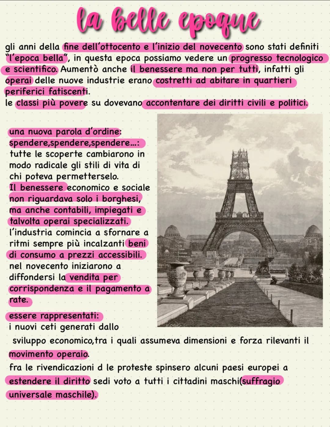 la belle epoque
gli anni della fine dell'ottocento e l'inizio del novecento sono stati definiti
"l'epoca bella", in questa epoca possiamo ve