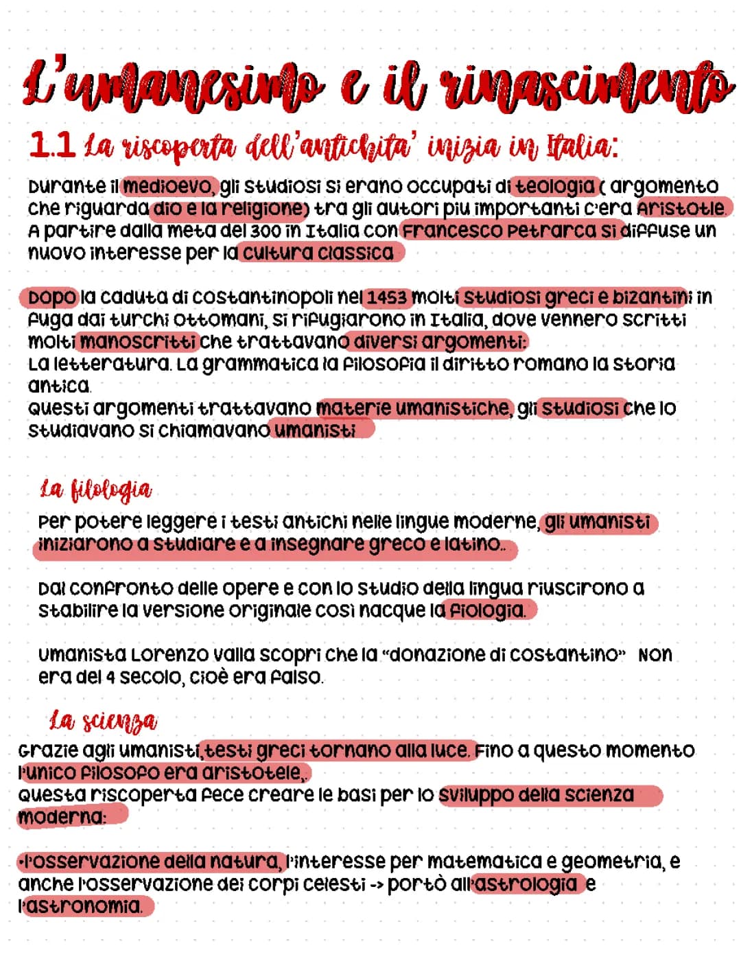 Umanesimo e Rinascimento: Riassunto, PDF, e Mappe Concettuali