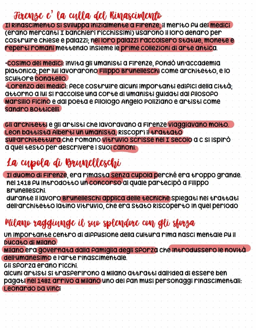 L'umanesimo e il rinasciments
1.1 La riscoperta dell'antichita' inizia in Italia:
Durante il medioevo, gli studiosi si erano occupati di teo