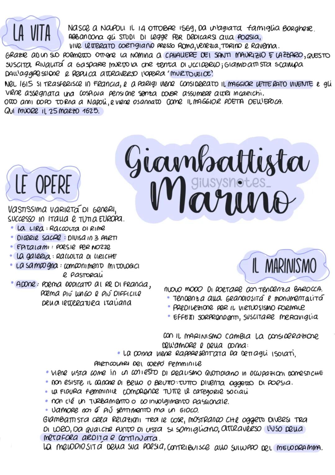 Giovan Battista Marino: Opere Principali e Poesie Più Importanti