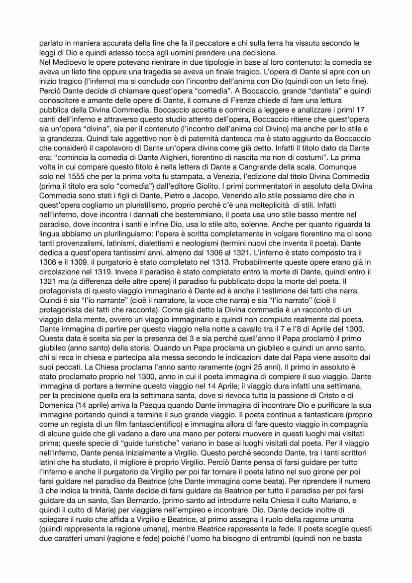 
<p>Dante dedica il resto della sua vita a quest'opera e per essa interrompe molte delle opere che aveva iniziato. La Divina Commedia è un p