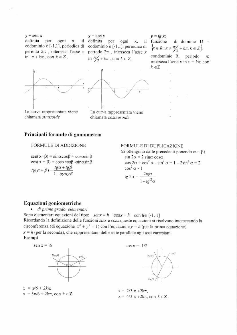 Angoli
Disposizione degli angoli principali rispetto alla circonferenza trigonometrica
PVZ
5pi/6
tga
pi
=
7pi/6
Formule
sena
cosa
5pi/4
3pi/