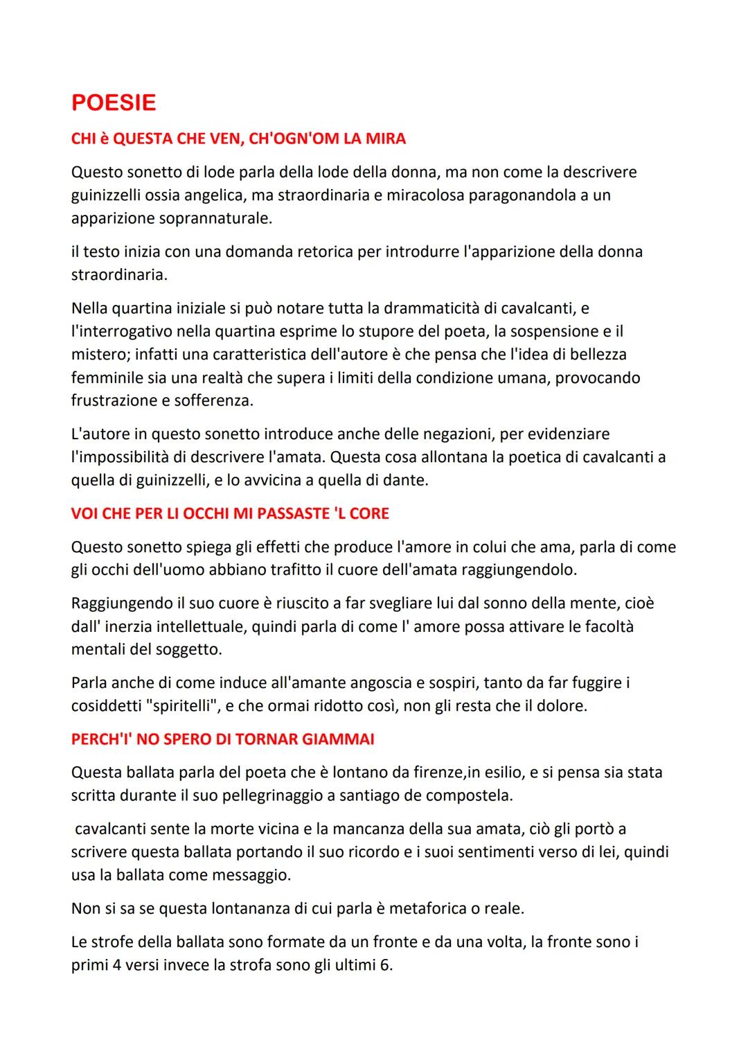 GUIDO CAVALCANTI
Cavalcanti nasce a firenze intorno al 1258 anche se non è sicuro poiché la data di
nascita per gli autori antichi non era i
