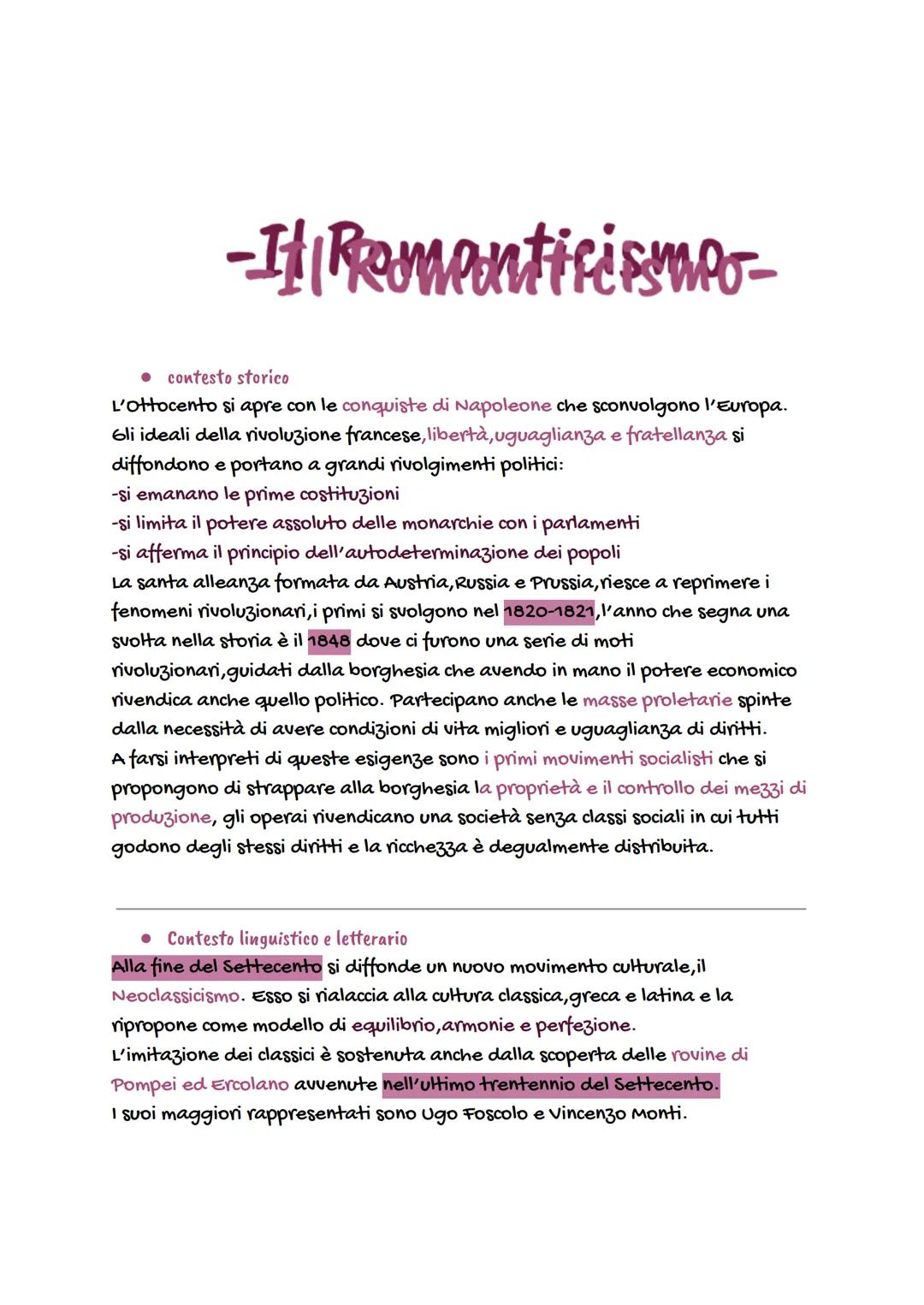 -It Romanticismos-
• contesto storico
L'ottocento si apre con le conquiste di Napoleone che sconvolgono l'Europa.
6li ideali della rivoluzio