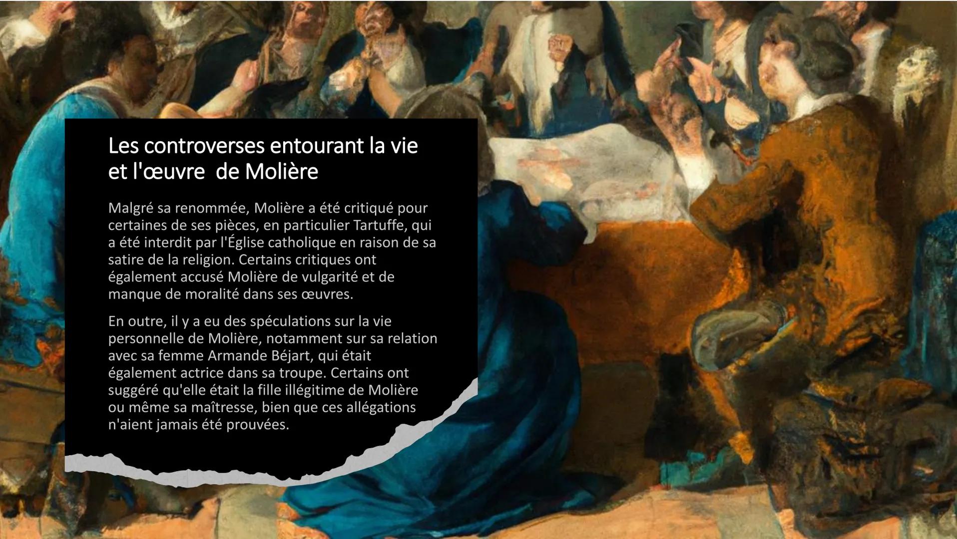 Molière
Anna Domenghini 3BT La vie de Molière
Molière, de son vrai nom Jean-Baptiste
Poquelin, est né en 1622 à Paris. Il était le fils
d'un