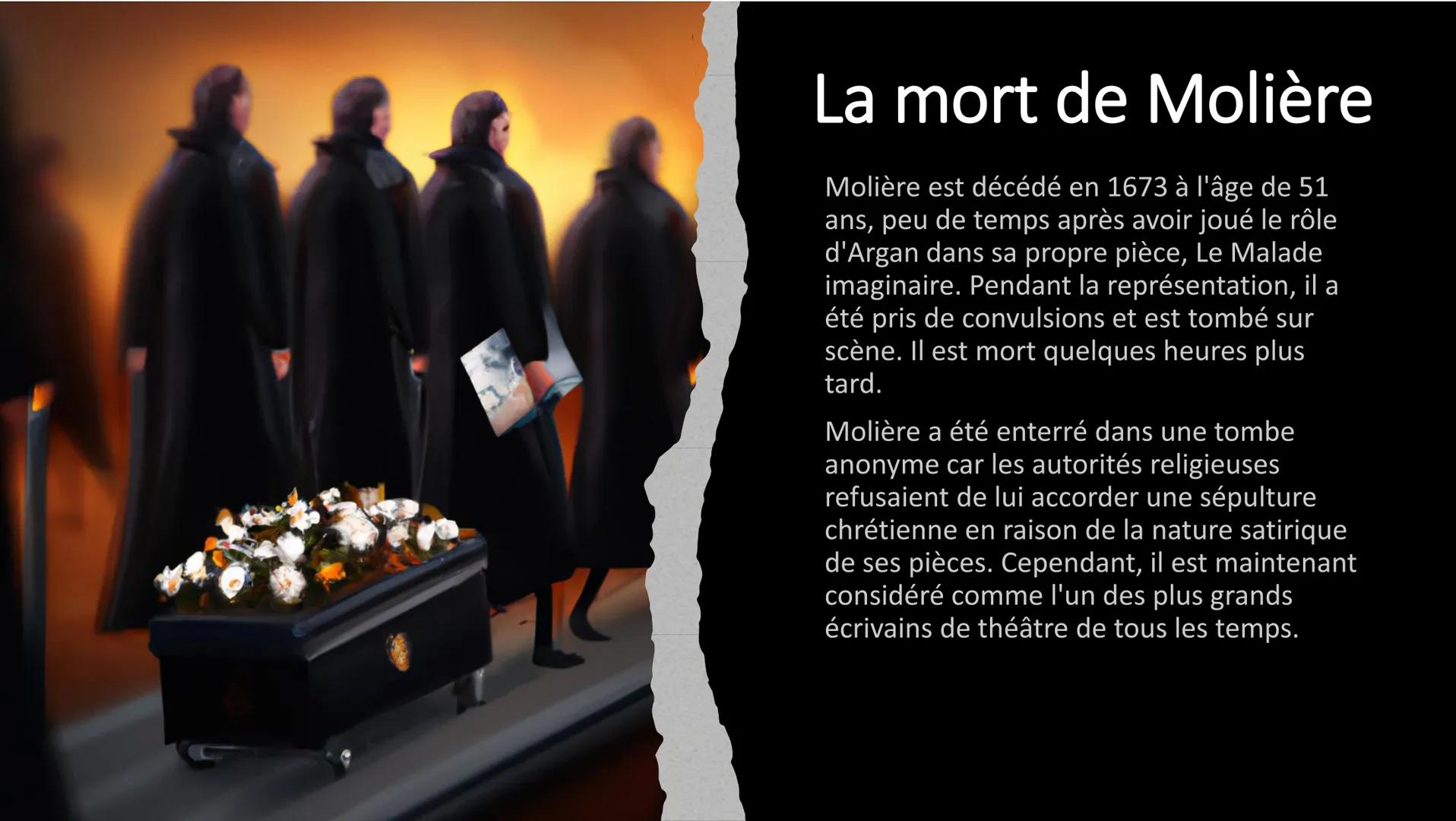 Molière
Anna Domenghini 3BT La vie de Molière
Molière, de son vrai nom Jean-Baptiste
Poquelin, est né en 1622 à Paris. Il était le fils
d'un